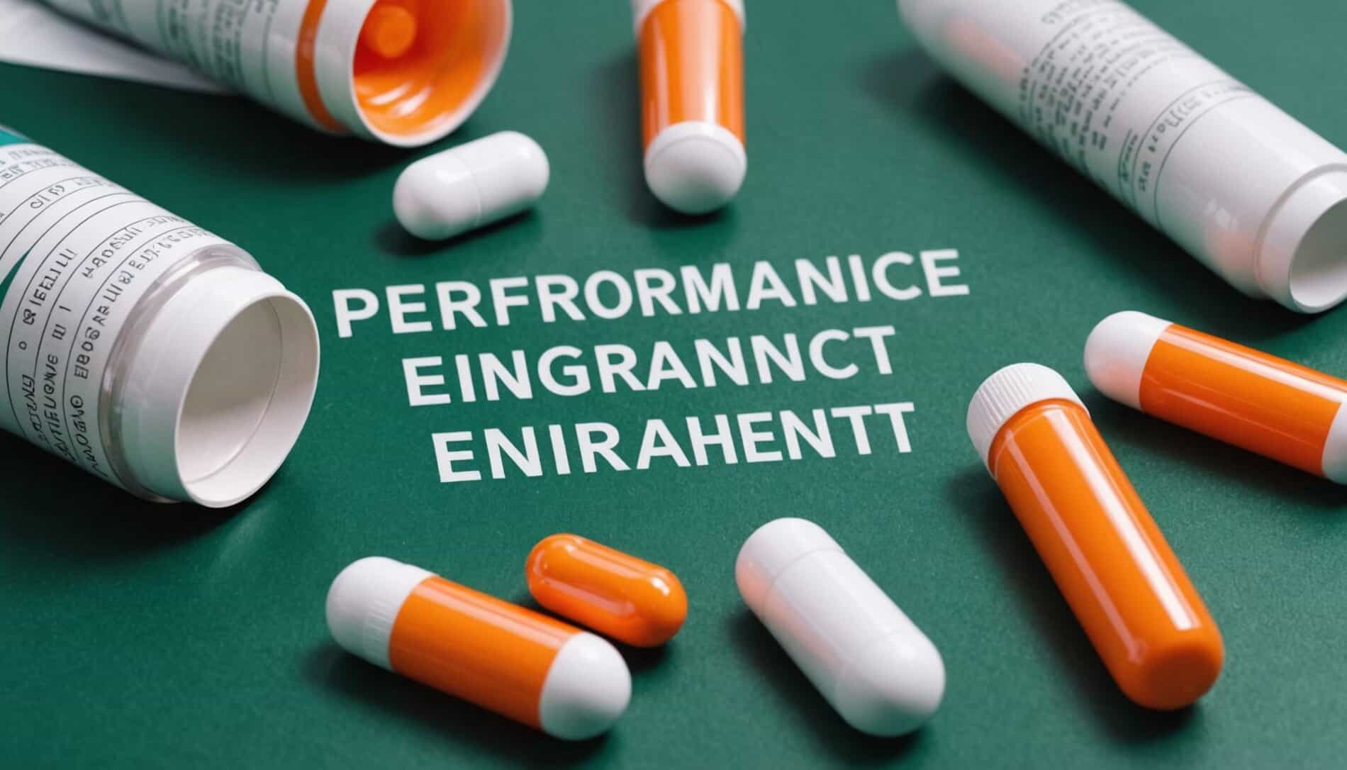 Illustration showing common performance enhancement drugs and their effects on the human body in competitive sports like golf